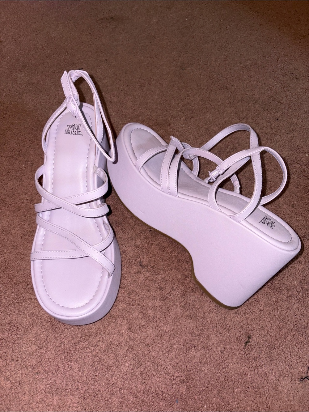 wild fable White Strappy Platform Sandals